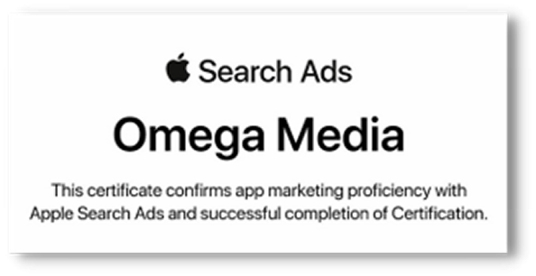 Apple Search Ads Certified